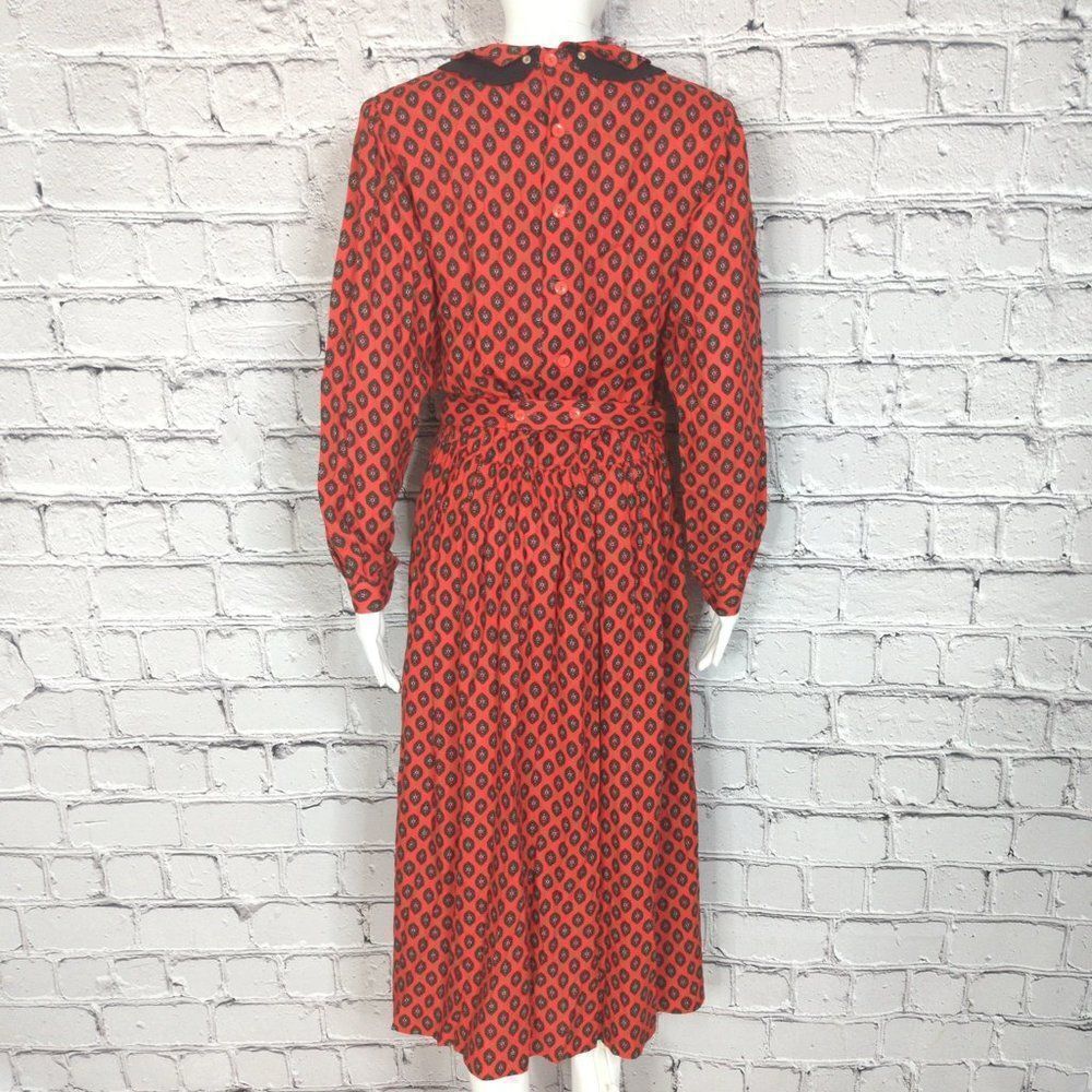 Vintage Lanz Originals Maxi Dress, c 1970s Black/Red, Size 7/8 - Picture 4 of 12